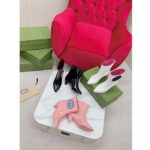 Gucci Women Interlocking G Ankle Boot Black Shiny Rubber Matte Point Toe Low-Heel - Image 11