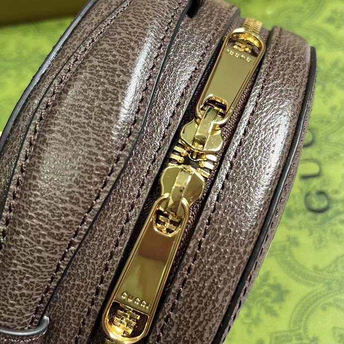 Gucci Women Ophidia Mini Chain Bag Beige Ebony GG Supreme Canvas Brown Leather Double G (4)
