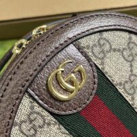 Gucci Women Ophidia Mini Chain Bag Beige Ebony GG Supreme Canvas Brown Leather Double G (3)
