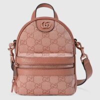 Gucci Women Ophidia Mini GG Shoulder Bag Pink GG Canvas Leather Double G (2)