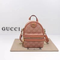 Gucci Women Ophidia Mini GG Shoulder Bag Pink GG Canvas Leather Double G (2)