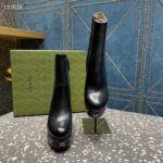 Gucci Women Platform GG Studs Black Leather Spool High 11.4 CM Heel - immagine 8