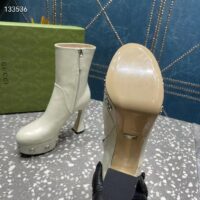 Gucci Women Platform GG Studs White Leather Spool High 11.4 CM Heel (3)