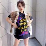 Gucci Women Washed Organic Denim Vest GG Light Blue Stone Bleached Point Collar Sleeveless - Image 13