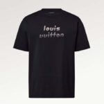 T-shirt en coton brodé de perles Louis Vuitton LV Homme Show Fit Signature brodée
