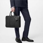 Louis Vuitton LV Uniisex Porte-Documents Voyage PM Black Taiga Noir Cowhide Leather - Image 12