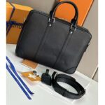 Louis Vuitton LV Uniisex Porte-Documents Voyage PM Black Taiga Noir Cowhide Leather - Image 2