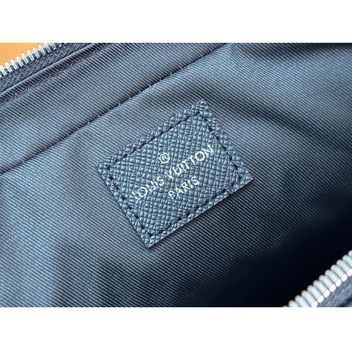 Louis Vuitton LV Uniisex Porte-Documents Voyage PM Black Taiga Noir Cowhide Leather (8)