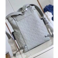 Louis Vuitton LV Unisex Christopher MM Backpack Mineral Gray Embossed Taurillon Monogram Cowhide Leather (10)