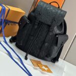 Louis Vuitton LV Unisex Christopher PM Backpack Black Taurillon Monogram Embossed Cowhide Leather - immagine 2