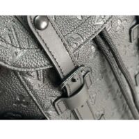 Louis Vuitton LV Unisex Christopher PM Backpack Black Taurillon Monogram Embossed Cowhide Leather (3)
