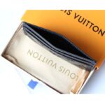Louis Vuitton LV Unisex Coin Card Holder Black Calf Leather Textile Lining - immagine 6
