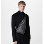 Louis Vuitton LV Unisex Duo Slingbag Black Monogram Coated Canvas Taiga Cowhide Leather - immagine 11