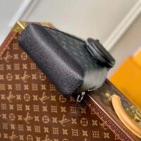 Louis Vuitton LV Unisex Duo Slingbag Black Monogram Coated Canvas Taiga Cowhide Leather (10)