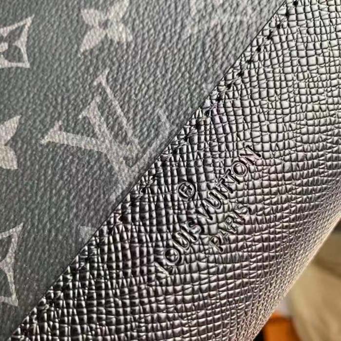 Louis Vuitton LV Unisex Duo Slingbag Black Monogram Coated Canvas Taiga Cowhide Leather (5)