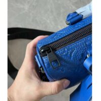 Louis Vuitton LV Unisex Keepall Bandoulière 25 Racing Blue Embossed Taurillon Monogram Cowhide Leather (8)