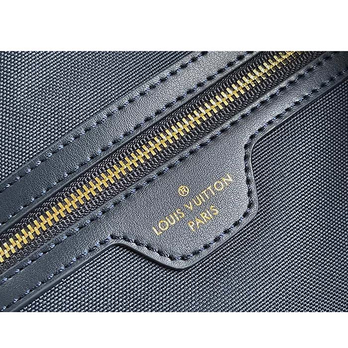 Louis Vuitton LV Unisex Keepall Bandoulière 45 Blue Monoglam Coated Canvas Cowhide Leather (9)
