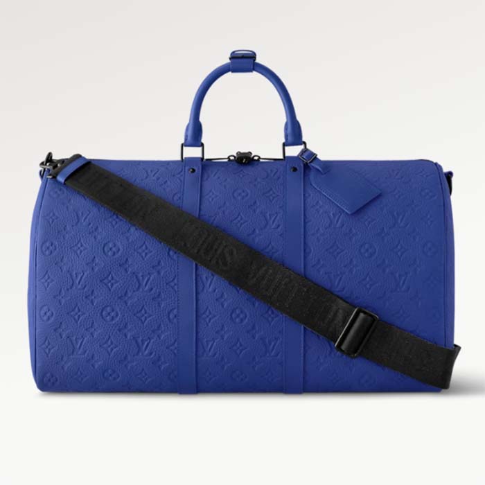Louis Vuitton LV Unisex Keepall Bandoulière 50 Racing Blue Embossed Taurillon Monogram Cowhide Leather (1)