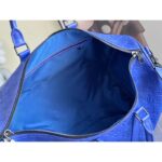 Louis Vuitton LV Unisex Keepall Bandoulière 50 Racing Blue Embossed Taurillon Monogram Cowhide Leather - Image 9