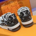Louis Vuitton LV Unisex LV Trainer Sneaker Black Monogram Textile Rubber Outsole – Image 10