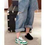 Louis Vuitton LV Unisex LV Trainer Sneaker Green Monogram Denim Rubber Outsole - Image 11