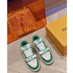 Louis Vuitton LV Unisex LV Trainer Sneaker Green Monogram Denim Rubber Outsole - Image 2