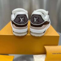 Louis Vuitton LV Unisex LV Trainer Sneaker Moka Brown Nubuck Calf Leather Grained (2)