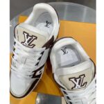 Louis Vuitton LV Unisex LV Trainer Sneaker Moka Brown Nubuck Calf Leather Grained - Image 6
