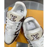 Louis Vuitton LV Unisex LV Trainer Sneaker Moka Brown Nubuck Calf Leather Grained (2)