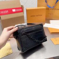 Louis Vuitton LV Unisex Mini Soft Trunk Bag Black Interior Flat External Zipped Pocket (2)