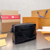 Louis Vuitton LV Unisex Mini Soft Trunk Bag Black Interior Flat External Zipped Pocket (2)