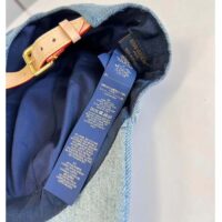Louis Vuitton LV Unisex Monogram Washed Denim Cap Blue Cotton Leather Back Strap (5)