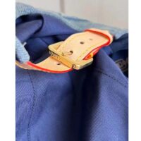 Louis Vuitton LV Unisex Monogram Washed Denim Cap Blue Cotton Leather Back Strap (5)