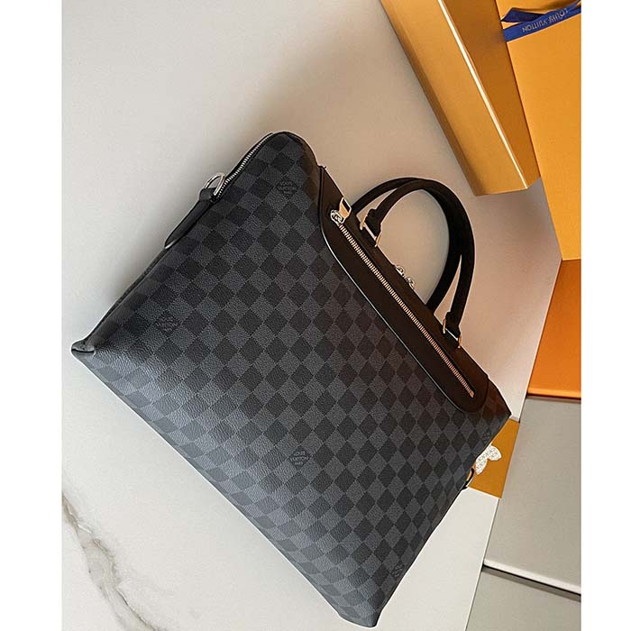 Louis Vuitton LV Unisex Porte-Documents Jour Damier Graphite Canvas Cowhide Leather (4)