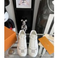 Louis Vuitton LV Unisex Run Away Sneaker White Maxi Damier-Embossed Grained Calf Leather Rubber (4)