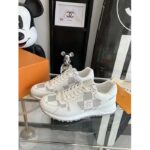 Louis Vuitton LV Unisex Run Away Sneaker White Maxi Damier-Embossed Grained Calf Leather Rubber - Bild 5