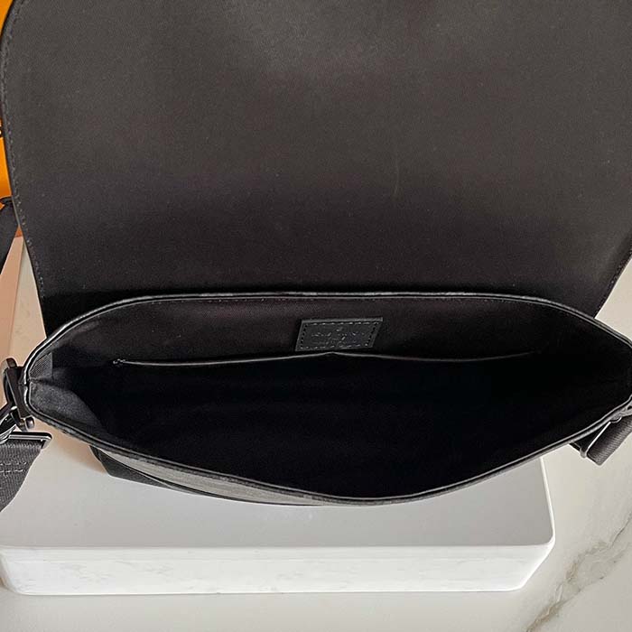 Louis Vuitton LV Unisex Saumur Messenger Monogram Eclipse Coated Canvas Black Leather (11)