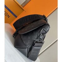 Louis Vuitton LV Unisex Saumur Messenger Monogram Eclipse Coated Canvas Black Leather (3)