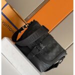 Louis Vuitton LV Unisex Saumur Messenger Monogram Eclipse Coated Canvas Black Leather - immagine 3