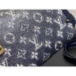 Louis Vuitton LV Unisex Side Trunk Blue Monogram Coated Canvas Cowhide Leather - immagine 10