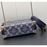 Louis Vuitton LV Unisex Side Trunk Blue Monogram Coated Canvas Cowhide Leather - immagine 6