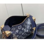 Louis Vuitton LV Unisex Side Trunk Blue Monogram Coated Canvas Cowhide Leather - immagine 7
