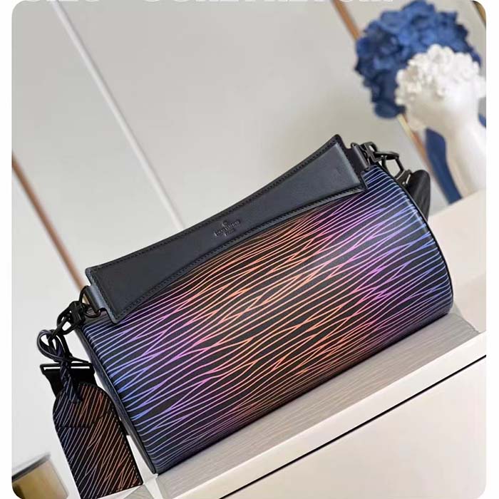 Louis Vuitton LV Unisex Soft Polochon MM Gradient Electric Sun Calf Leather Textile Lining (11)