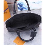 Louis Vuitton LV Unisex Takeoff Briefcase Black Grained Calf Leather Cowhide Textile Lining – Image 7