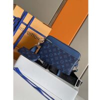 Louis Vuitton LV Unisex Trio Messenger Cobalt Blue Monogram Coated Canvas Taiga Cowhide Leather (1)