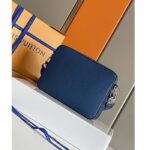 Louis Vuitton LV Unisex Trio Messenger Cobalt Blue Monogram Coated Canvas Taiga Cowhide Leather - immagine 2