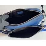 Louis Vuitton LV Unisex Trio Messenger Cobalt Blue Monogram Coated Canvas Taiga Cowhide Leather - immagine 8