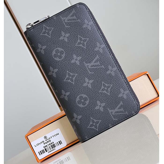 Louis Vuitton LV Unisex Zippy Organizer Monogram Eclipse Coated Canvas Cowhide Leather (10)