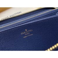 Louis Vuitton LV Unisex Zippy Wallet Blue Monogram Coated Canvas Cowhide Leather (1)