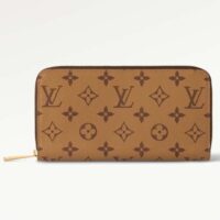 Louis Vuitton LV Unisex Zippy Wallet Monogram Reverse Coated Canvas Cowhide Leather (1)